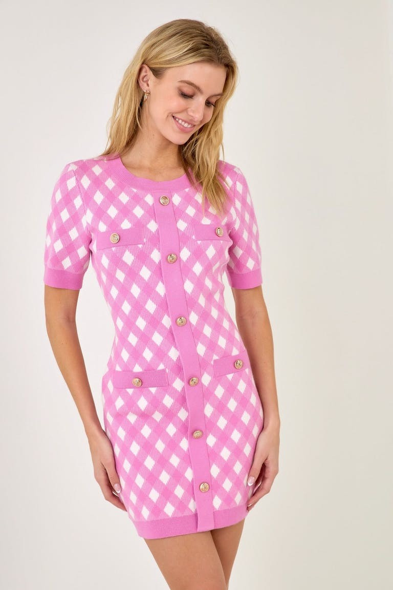 Short Sleeve Gingham Dress | Verishop