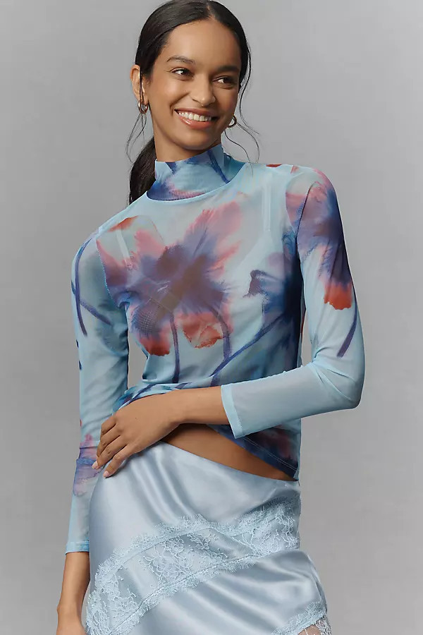 Mesh Turtleneck Top | Anthropologie (US)