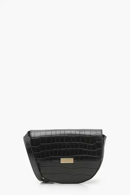 Croc Pu Saddle Cross Body | Boohoo.com (UK & IE)