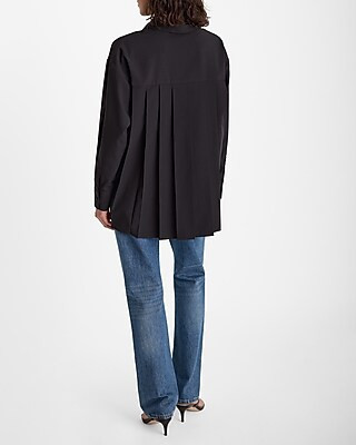 Pleated Back Boyfriend Portofino Shirt | Express