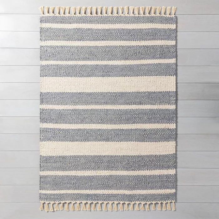 Jute Stripe with Tassel Fringe Rug Gray - Hearth & Hand™ with Magnolia | Target