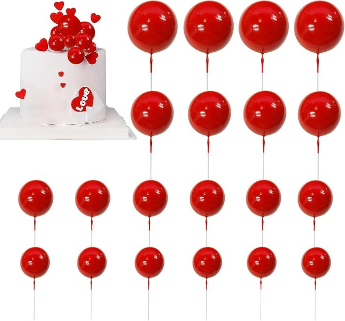 Balls Cake Topper Mini Balloons Cake Topper Pearl Balls Cake Pick Foam Ball Cupcake Topper Baking... | Amazon (US)