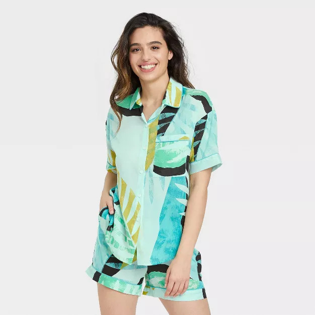 Women's Simply Cool Short Sleeve Button-Up Shirt - Stars Above™ | Target