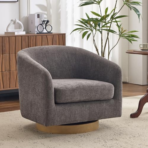 AEDI Clearance Swivel Accent Chair, Fabric Barrel Chair for Living Room, Gray | Amazon (US)