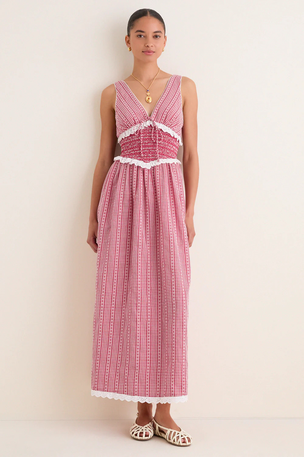 Red Gingham Karima Maxi Dress | Tuckernuck (US)