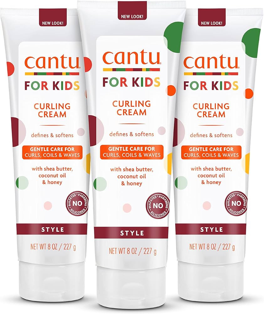 Cantu Care for Kids Paraben & Sulfate-Free Curling Cream with Shea Butter, 8 oz (Pack of 3) (Pack... | Amazon (US)