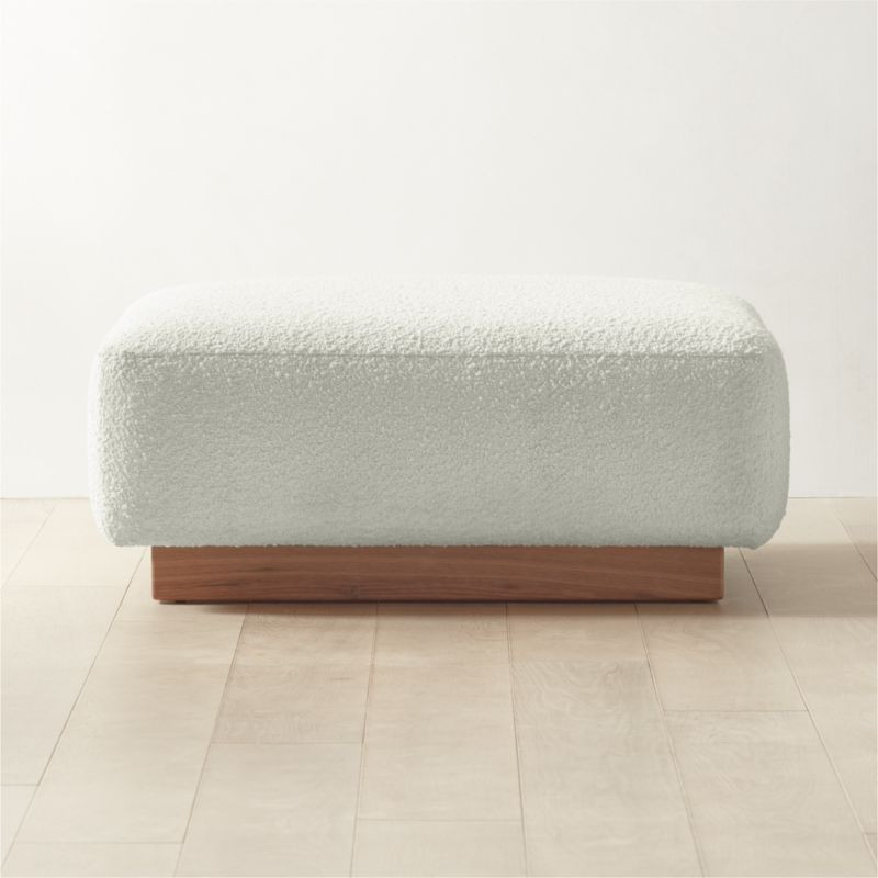 Terrain Ivory Boucle Ottoman | CB2 | CB2