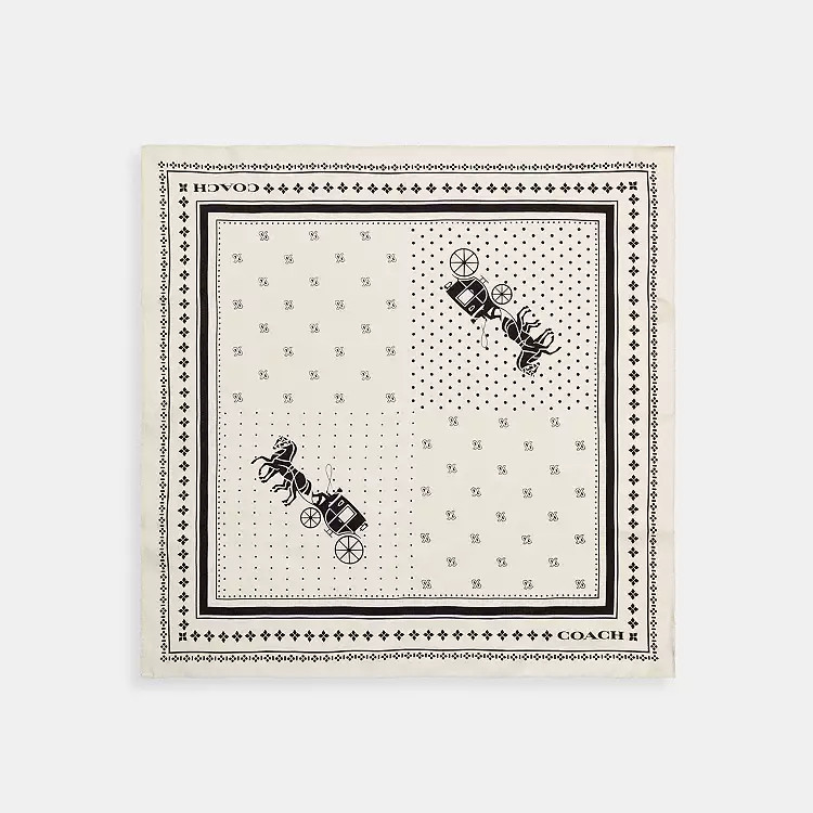 Horse And Carriage Dot Print Silk Bandana | Coach Outlet US