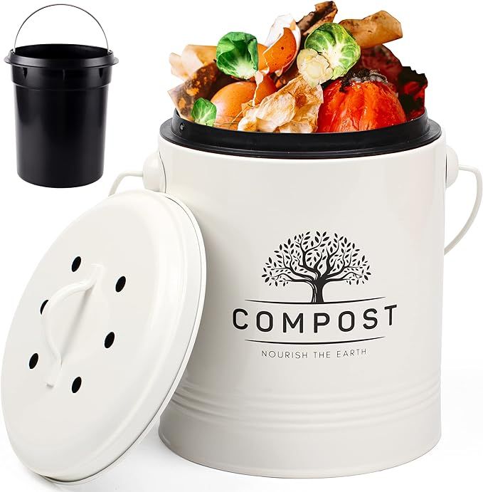 Perfnique Kitchen Compost Bin, 1.3 Gallon Countertop Compost Bin with Lid, Indoor Compost Bucket ... | Amazon (US)