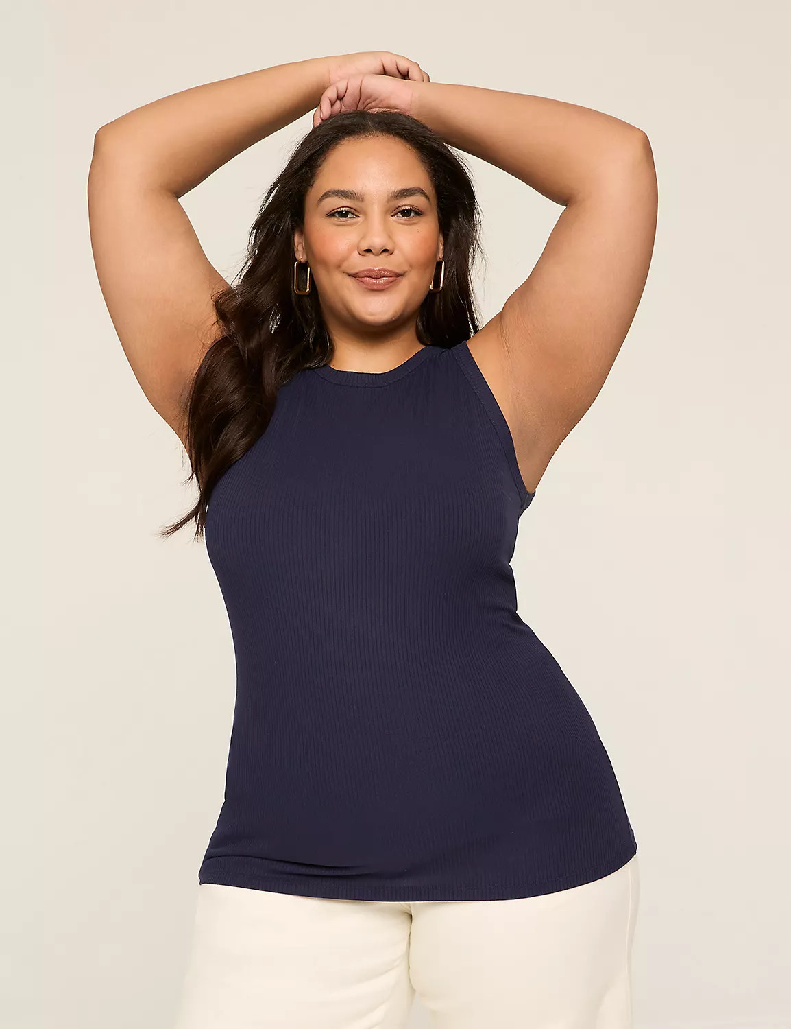 High-Neck Ribbed Tank | Lane Bryant (US)
