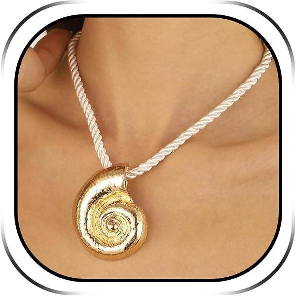 YANCHUN Gold Shell Necklace Chunky Gold Conch Seashell Necklaces for Women Beach Jewelry Summer O... | Amazon (US)