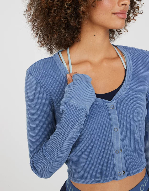 Offline By Aerie WOW! Waffle Cardigan | Aerie