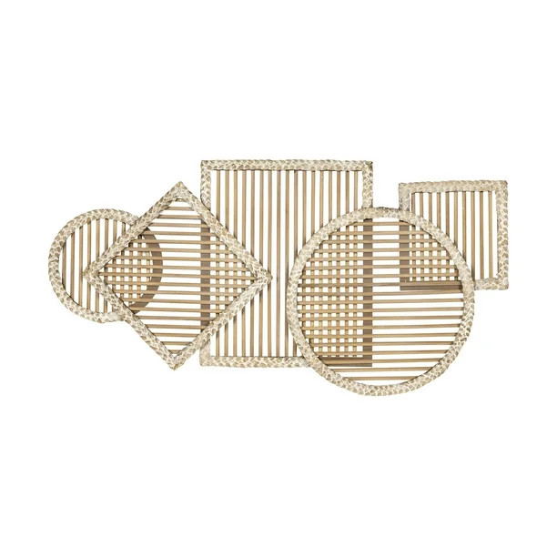 Geometric Rattan Statement Wall Decor - Walmart.com | Walmart (US)