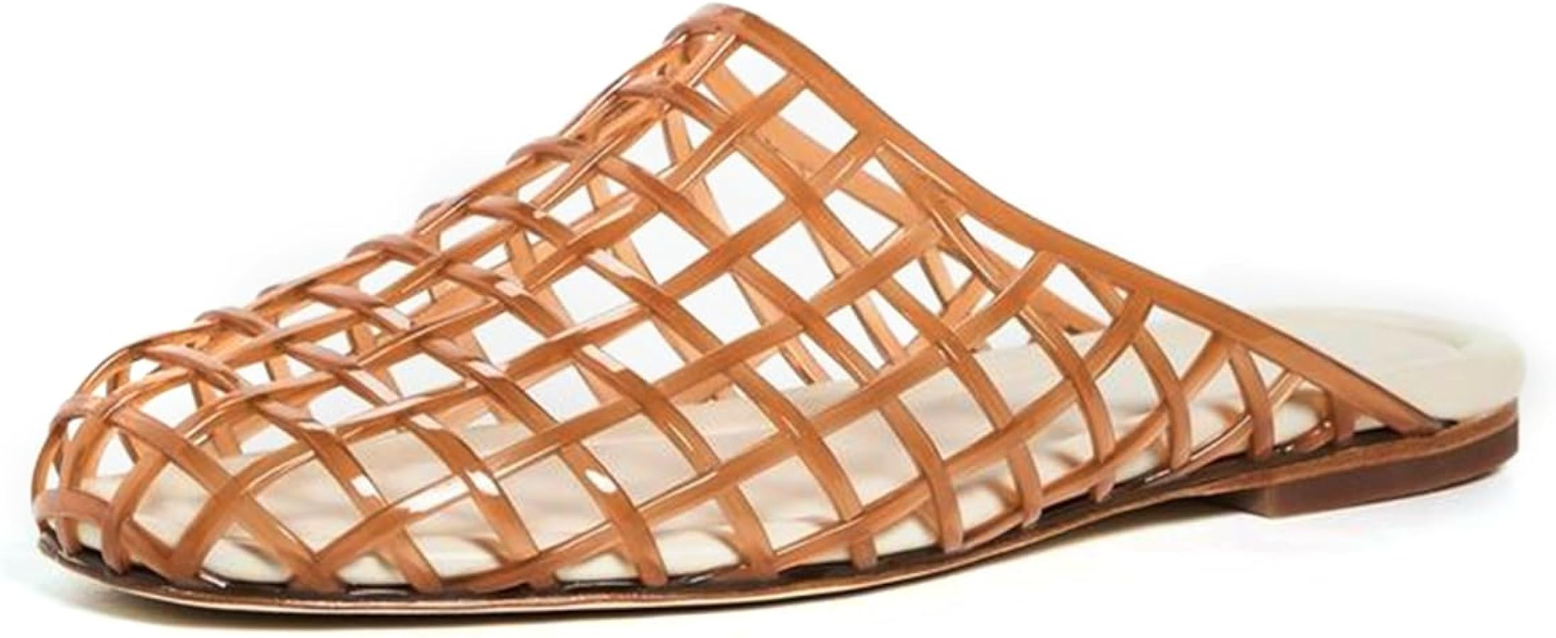 Jelly Shoes for Women Jelly Mesh Flat Sandals Closed Toe Round Toe Slides Flats Slip on Summer Sl... | Amazon (US)