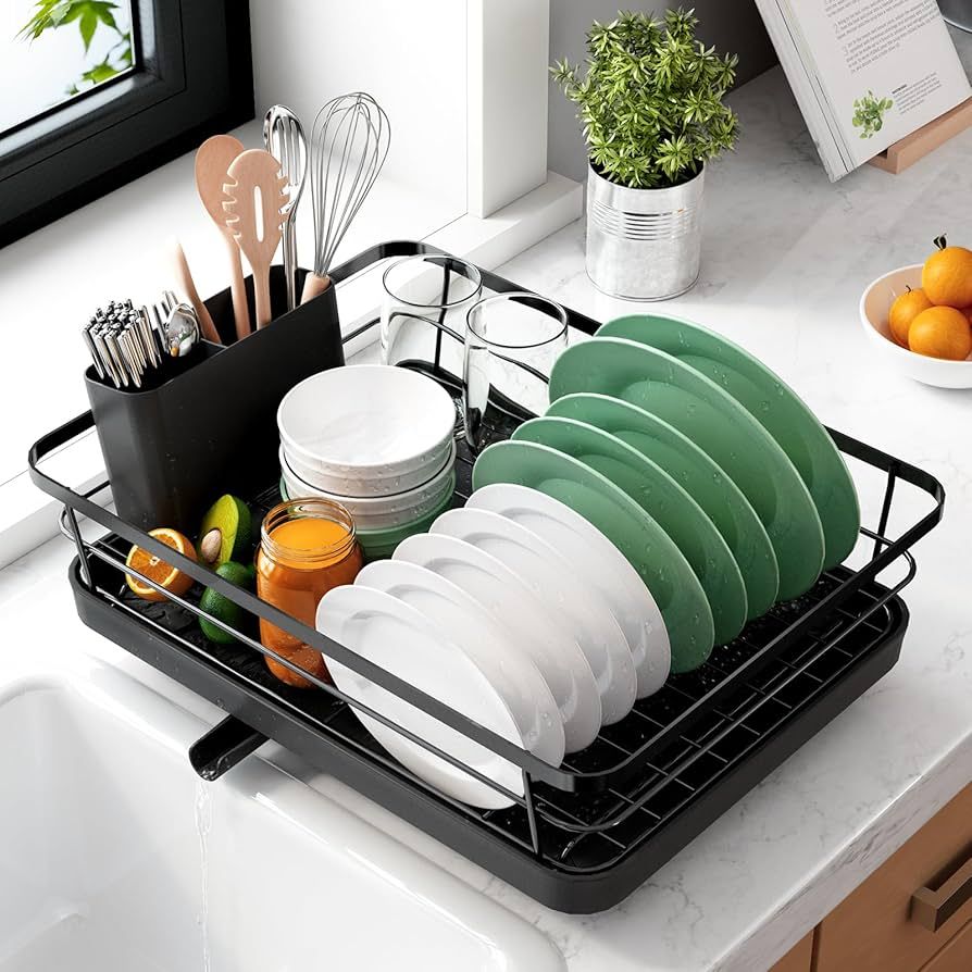 Kitsure Dish Drying Rack- Space-Saving Dish Rack, Dish Racks for Kitchen Counter, Stainless Steel... | Amazon (US)