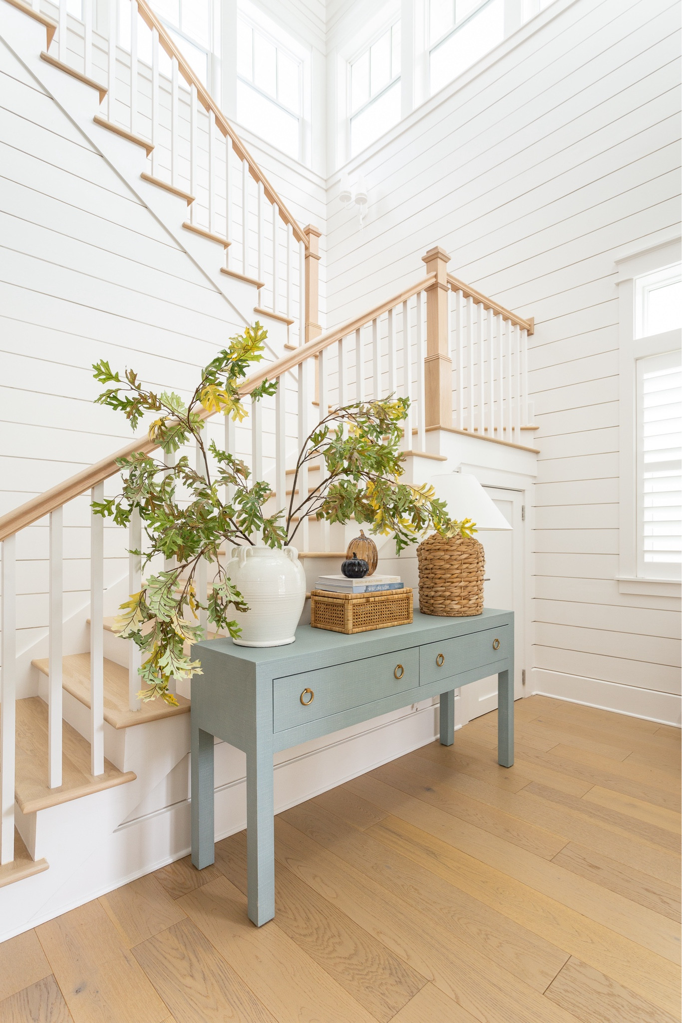 I’m not much of a pumpkin decor girl in the fall, but I love these brown and navy blue glass pumpkins so much! They’re perfect in our fall entryway that also includes a blue linen console table, faux oak leaves, and a seagrass table lamp.
.
#ltkhome #ltkfindsunder50 #ltkseasonal #ltkstyletip #ltksalealert #ltkhalloween

#LTKHome #LTKSaleAlert #LTKSeasonal