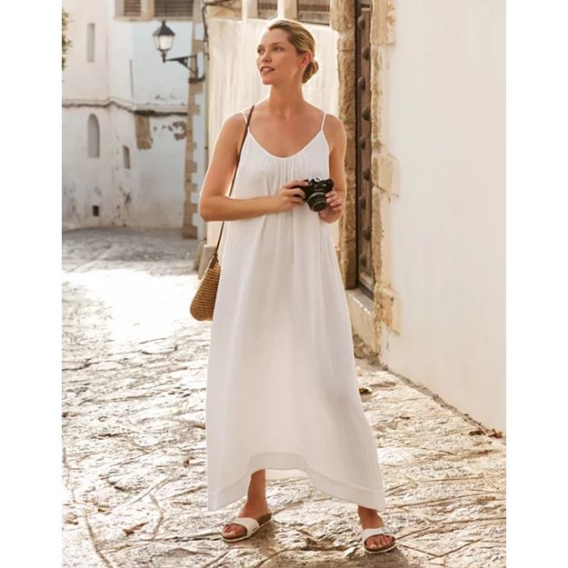 Strappy Double-Organic-Cotton Maxi Dress | View All Clothing  | The White Company | The White Company (UK)