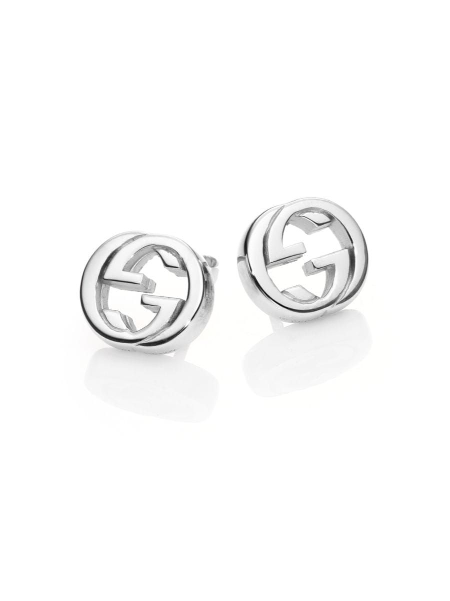 Interlocking G Sterling Silver Stud Earrings | Saks Fifth Avenue