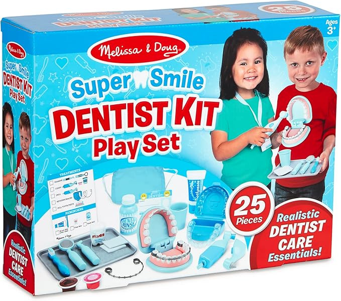 Melissa & Doug Super Smile Dentist Kit With Pretend Play Set of Teeth And Dental Accessories (25 Toy | Amazon (US)