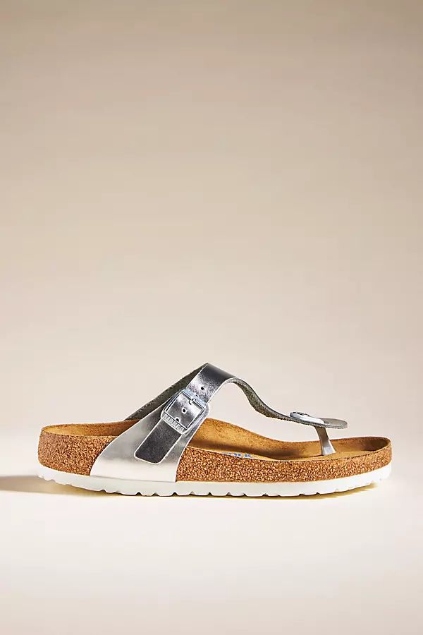 Birkenstock Gizeh Soft Footbed Sandals By Birkenstock in Silver Size 41 | Anthropologie (US)
