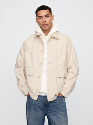 Relaxed Denim Utility Shirt Jacket | Gap Factory