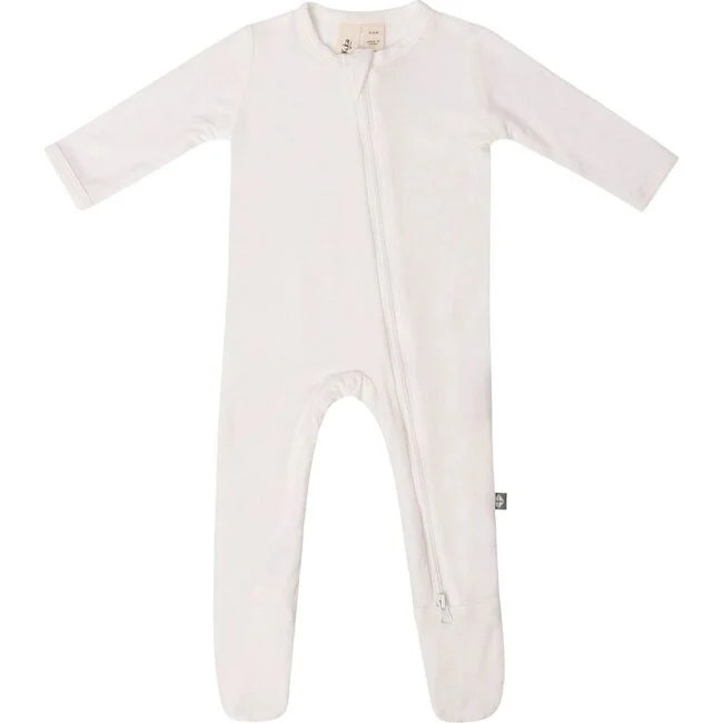 Kyte Baby | Zippered Footie, Cloud (White, Size 6-12M) | Maisonette | Maisonette