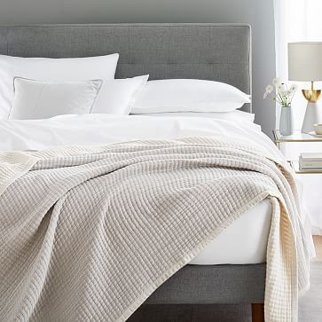 Double Cloth Blanket - Stone Gray | West Elm (US)