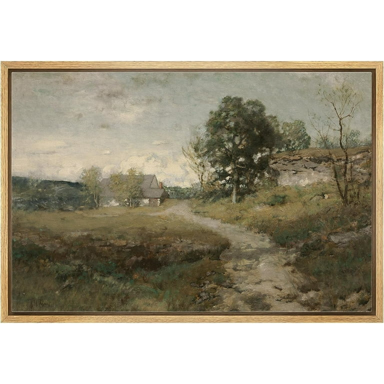 PixonSign Framed Canvas Print Wall Art Country Village Rustic Rural Landscape Nature Wilderness I... | Walmart (US)