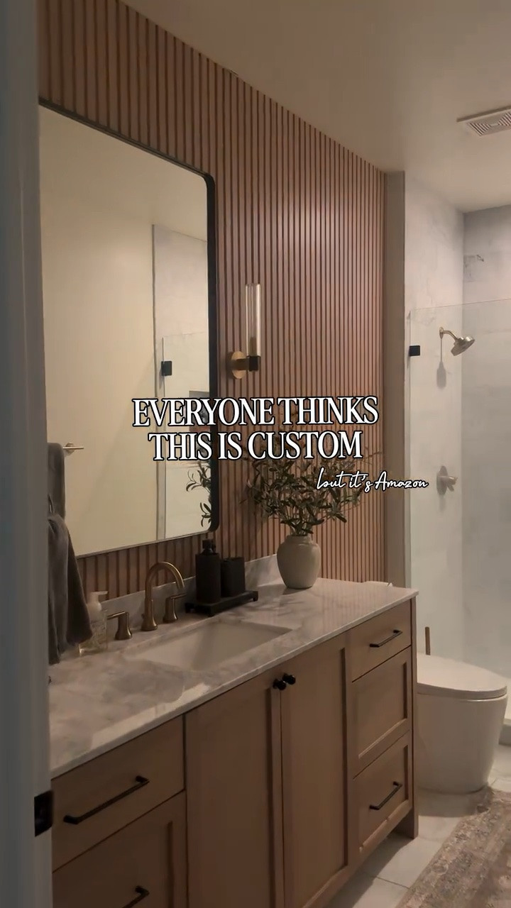 Everyone thinks this wall was custom built, but it’s actually one of the easiest upgrades we’ve done.

It completely changed the look of this bathroom and made the whole space feel more finished, custom, and expensive without a major renovation.

One of those upgrades that gets asked about constantly because people assume it was built by a contractor.

Comment WALL and I’ll send the details.

#bathroomdesign #bathroomremodel #amazonhome #homeupgrades #interiordesign

#LTKHome #LTKSaleAlert