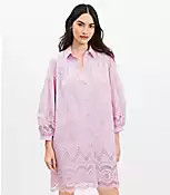 Eyelet Mini Shirtdress | LOFT