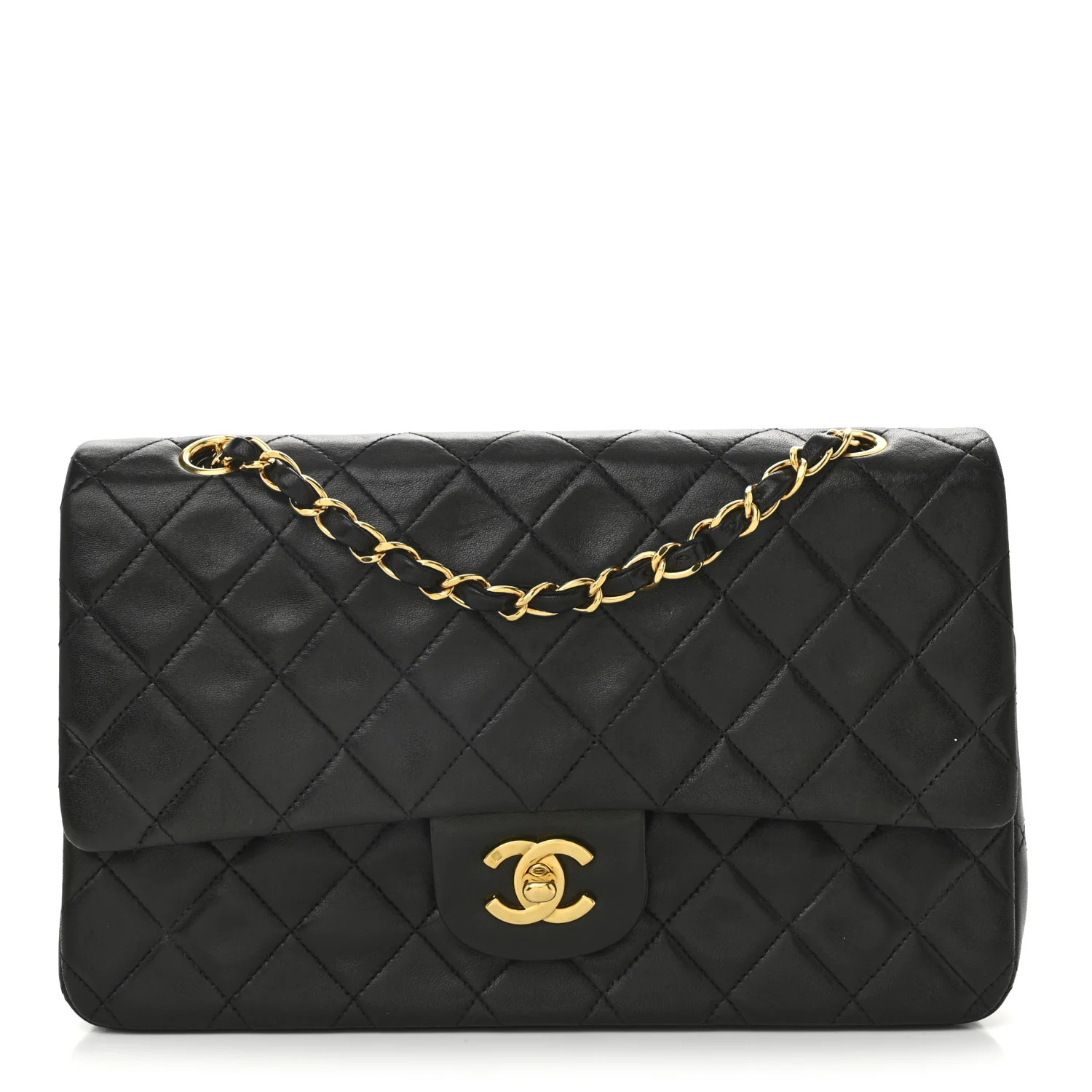 Chanel Lambskin Quilted Medium Double Flap Black 1751058 | FASHIONPHILE (US)