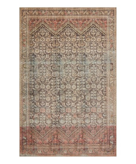 Charcoal & Rust Geometric Loren Rug | Zulily