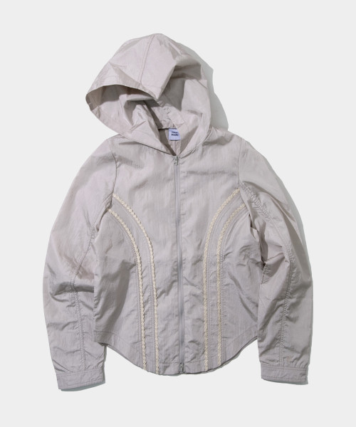 Lace point princess line two-way hooded zip-up jumper _ 2COLOR | Musinsa Global