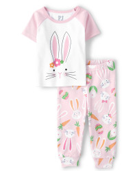 Baby And Toddler Girls Matching Family Easter Bunny Snug Fit Cotton Pajamas - cameo | The Children's Place