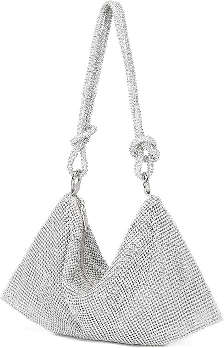 YIKOEE Sparkly Rhinestone Purse for Women Evening Hobo Shoulder Bag | Amazon (US)