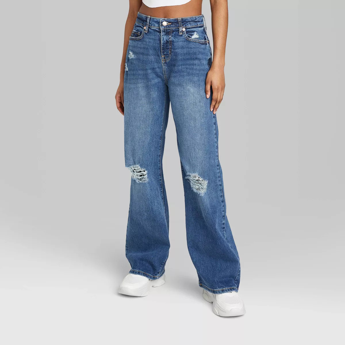 Women's High-Rise Wide Leg Baggy Jeans - Wild Fable™ Blue | Target