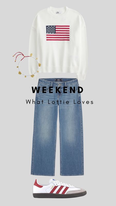 Weekend style for tween/teen girls 

Flag jumper, baggy jeans, adidas samba 

#LTKkids