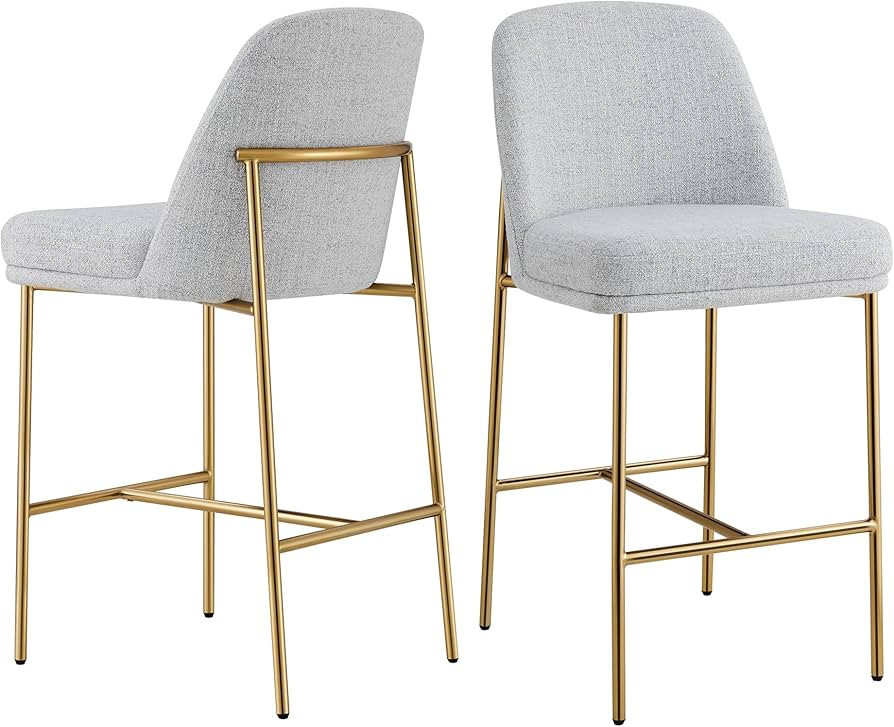 CHITA Counter Height Bar Stools Set of 2, Metal Barstools for Kitchen Island, 27" H Seat Height,F... | Amazon (US)