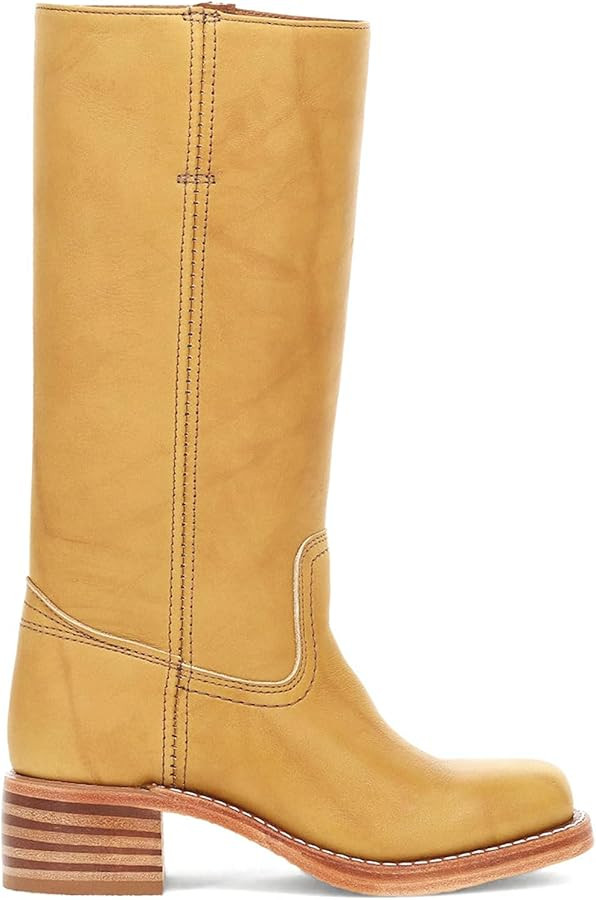 DOEYG Women's Knee High Boots Square Toe Chunky Block Heel Tall Boots Wide Calf Fashion Comfortab... | Amazon (US)