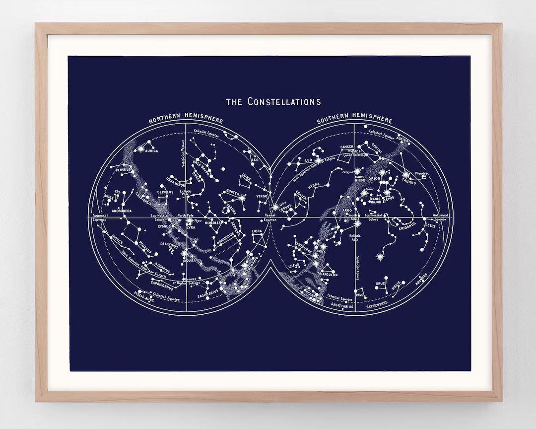 Celestial Map of the Stars, Northern Hemisphere Constellation Map, Star Map Print, Sky Map Art, S... | Etsy (US)