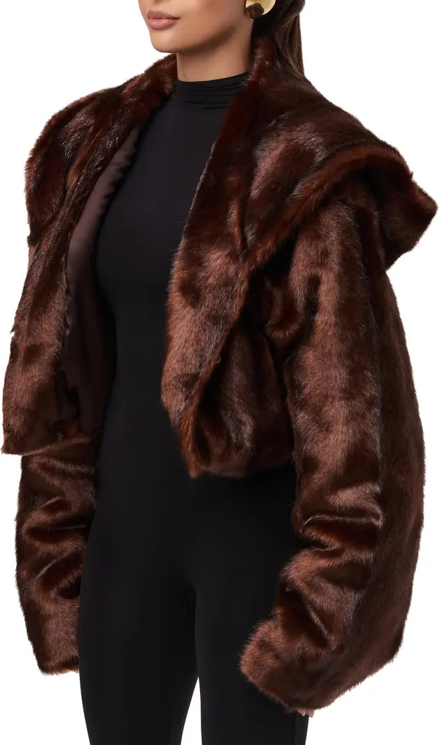 Hooded Faux Fur Crop Jacket | Nordstrom