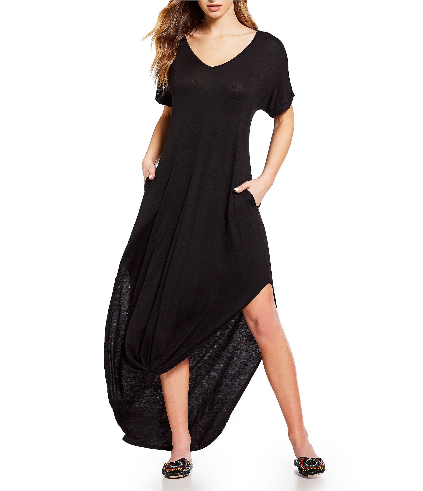 Oversized T-Shirt V-Neck Maxi Dress | Dillards