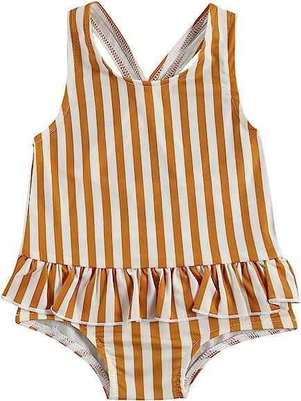 Infant Baby Girls One Piece Swimsuit Toddler Leopard Print Ruffle Backless Bathing Suit Swimwear ... | Amazon (US)