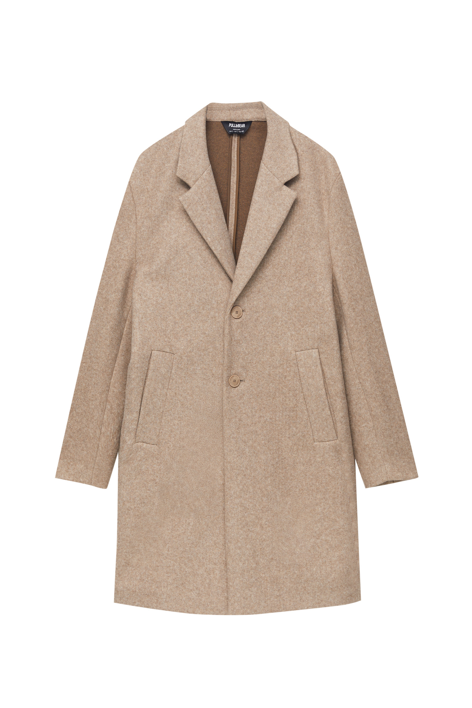 Jas van synthetische wol met overslag | PULL and BEAR NL