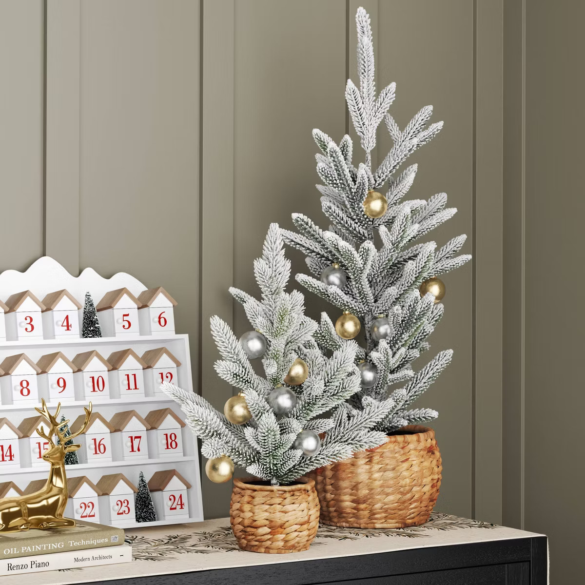 Christmas Large Heavy Flocked Tree Green - Threshold™ | Target