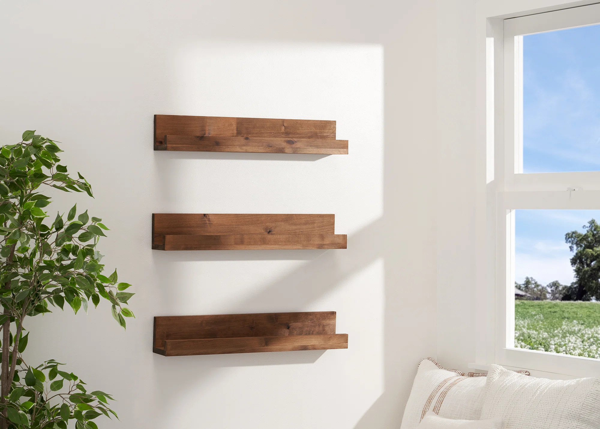 3 Piece Alder Floating Shelf (Set of 3) | Wayfair North America