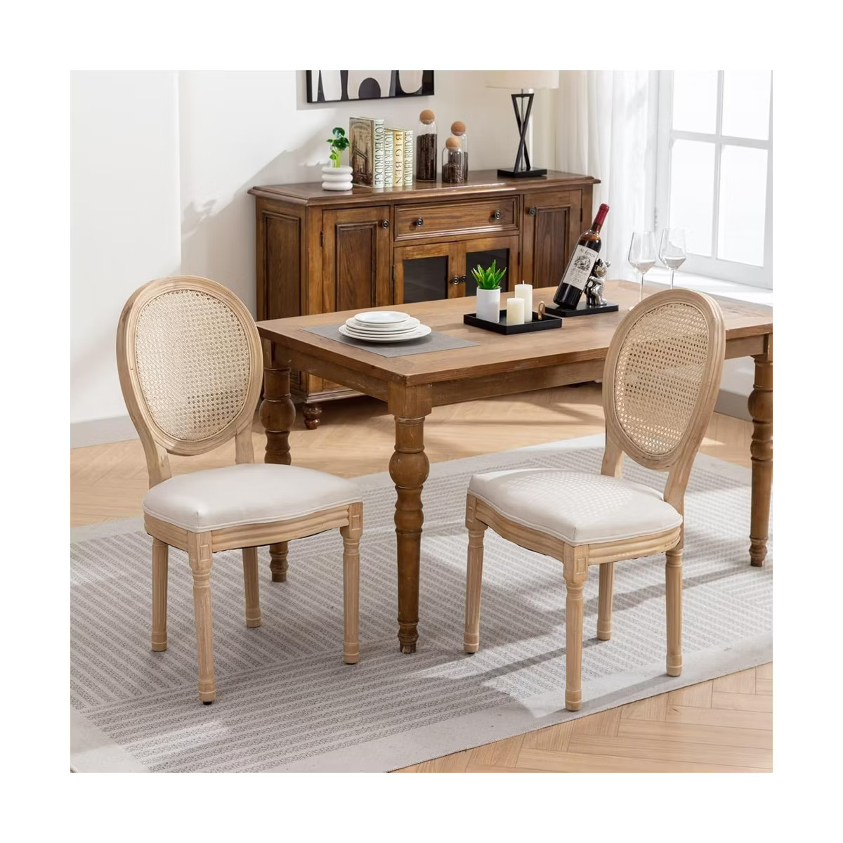 2 Piece Mid Century Upholstered Chairs, Modern Dining Chairs with Breathable Backrest, Solid Wood... | Target