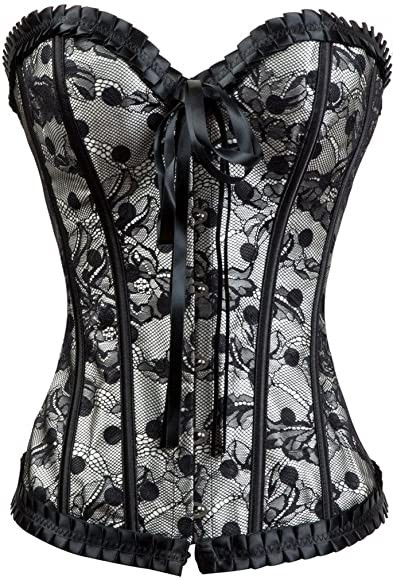 Alivila.Y Fashion Womens Vintage Floral Spring Top Summer Top Lace Corset Top Bustier Corset Top | Amazon (US)