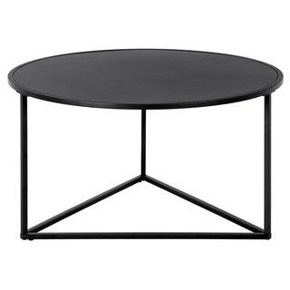 Meyer&Cross Jenson 33 in. Blackened Bronze Round Metal Top Coffee Table with Storage CT1207 - The... | The Home Depot