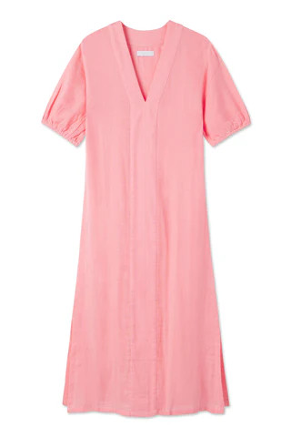Gauze Caftan in Coral | Lake Pajamas